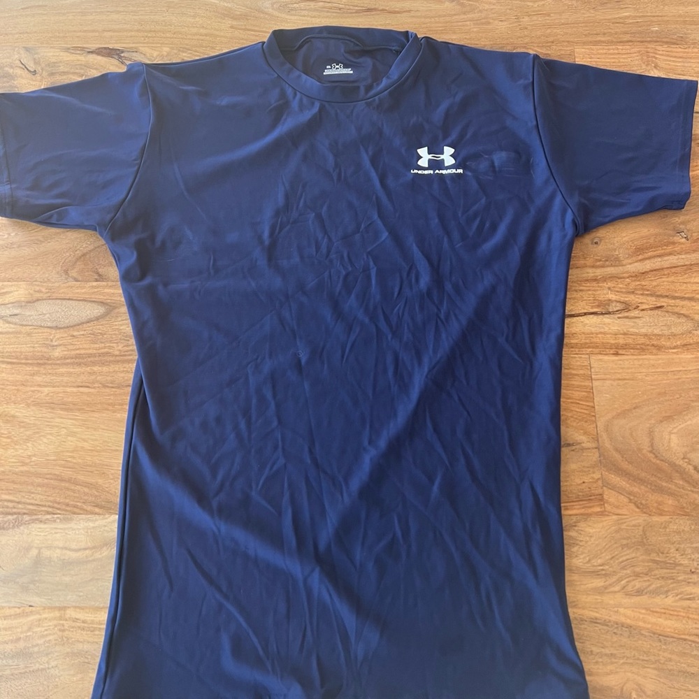 Under Armour workout shirt, navy blue size large